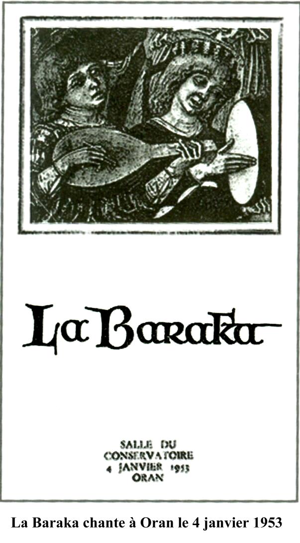 La BARAKA chante à ORAN le 4 janvier 1953