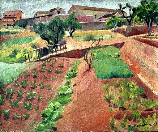 Jardin aux oliviers, tableau du peintre Antoine MARTINEZ